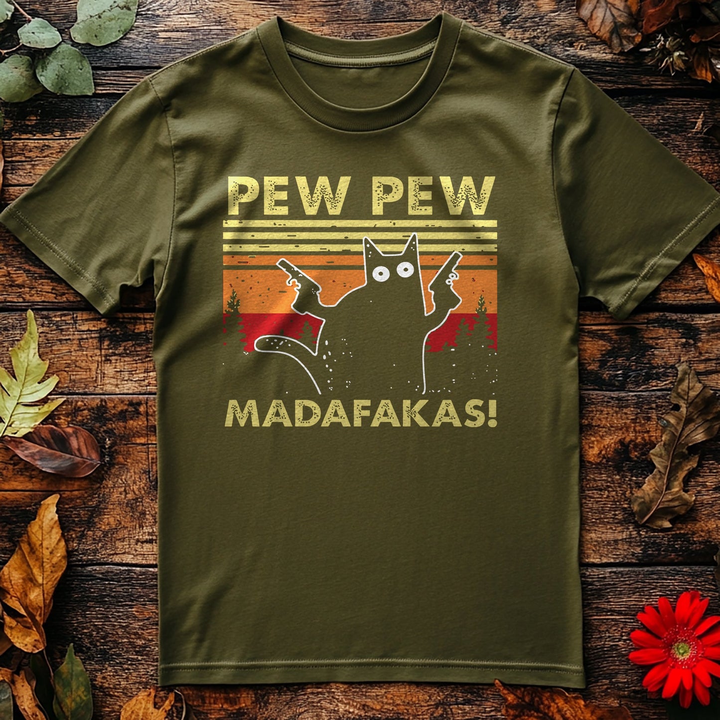 Pew Pew Madafakas Cat T-shirt -
