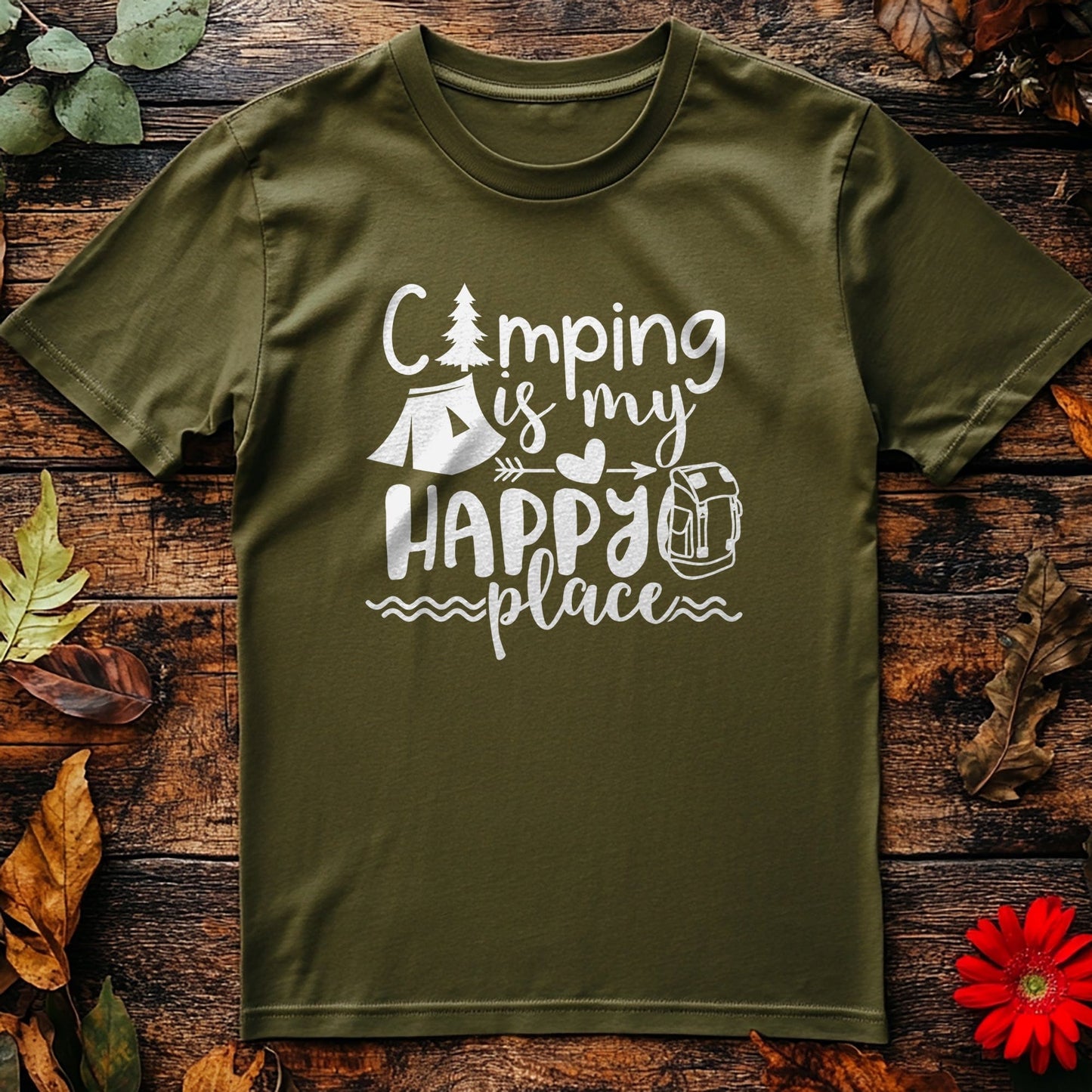 Camping Is My Happy Place T-Shirt - Style001