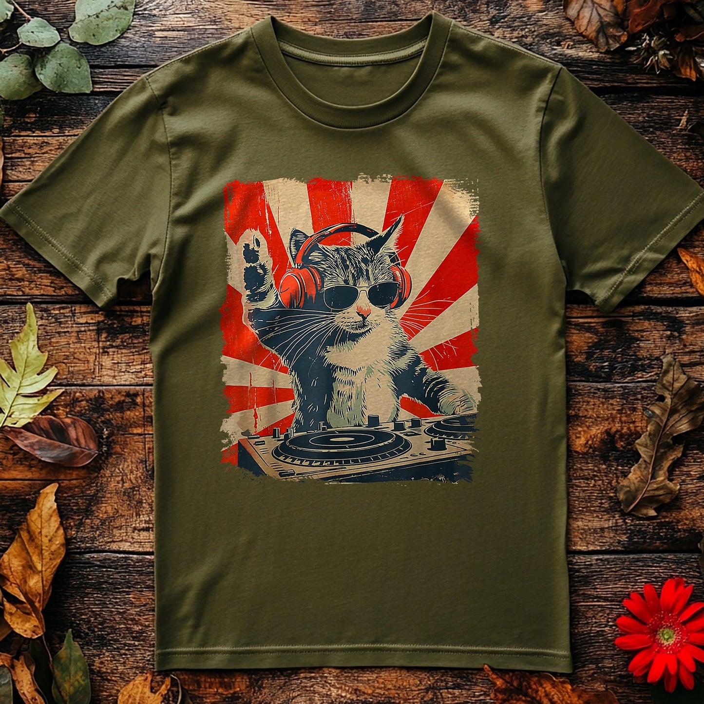 DJ Cat Disco Sound Tech T-shirt