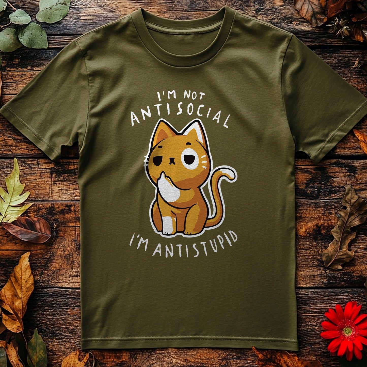 Anti Stupid Cat T-Shirt