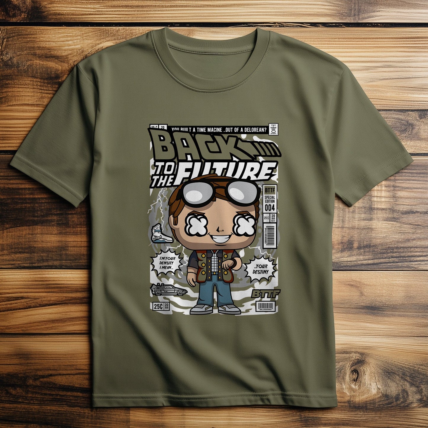 Marty BTTF Comic Cover T-shirt