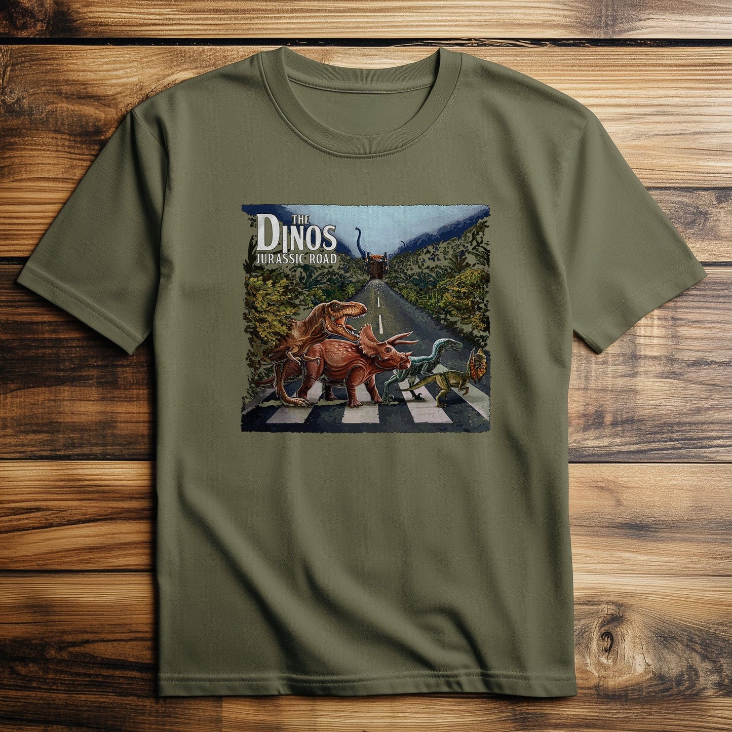 Jurassic Dinosaur Road t-shirt - Funny