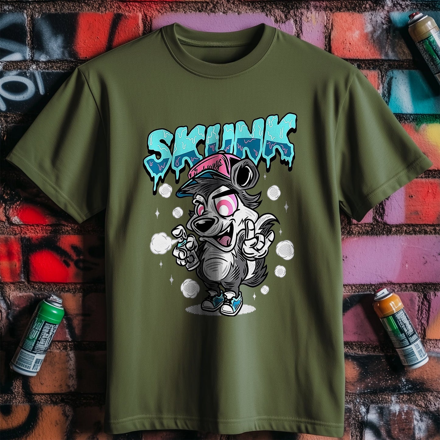 Skunk Graffiti T-Shirt - Funky &