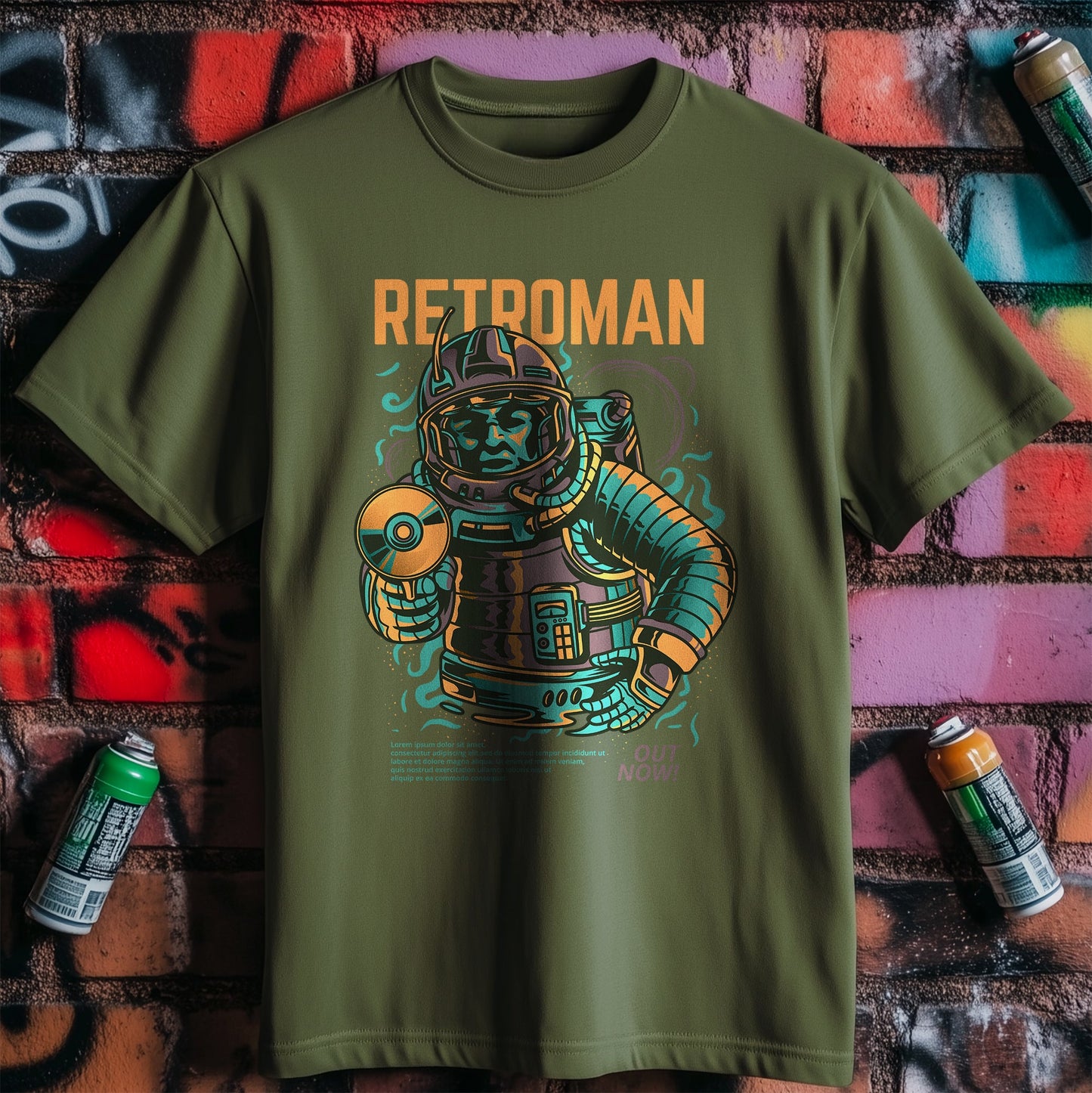 Retro Man Astronaut T-Shirt - Blast