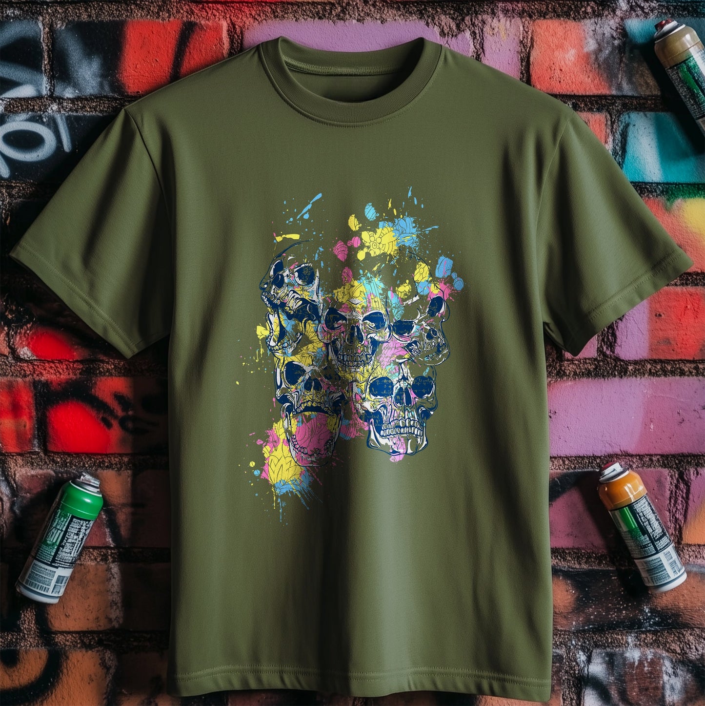Painted Skulls T-Shirt Artfully