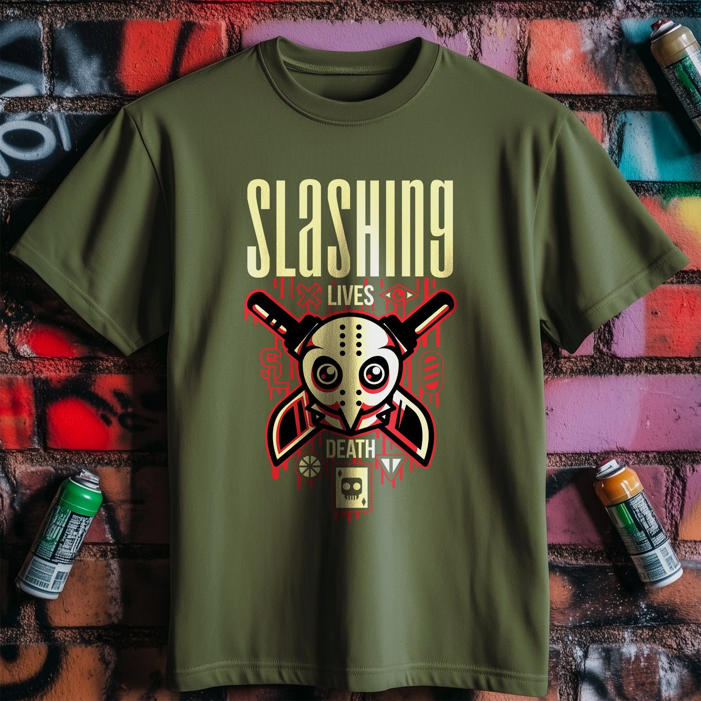Slashing Lives T-Shirt - Skull &
