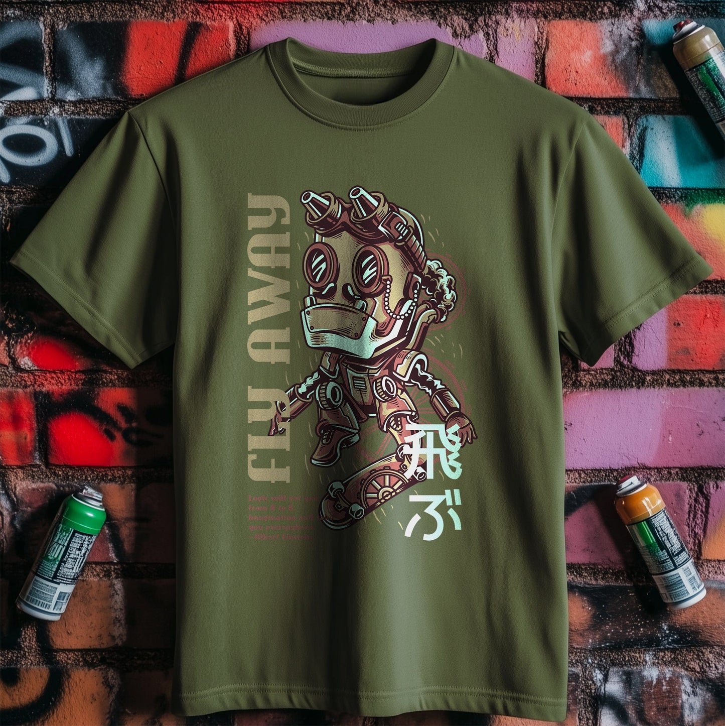 Fly Away Robot T-Shirt - Funny and