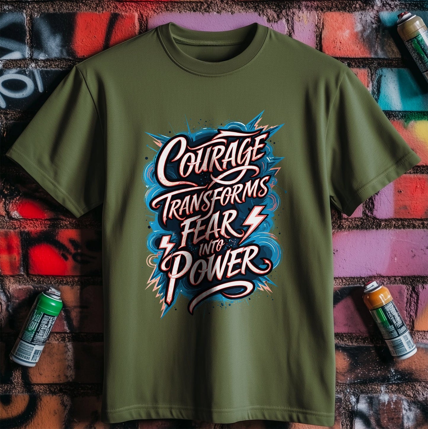 Motivation 71 T-Shirt Courage transforms fear to power