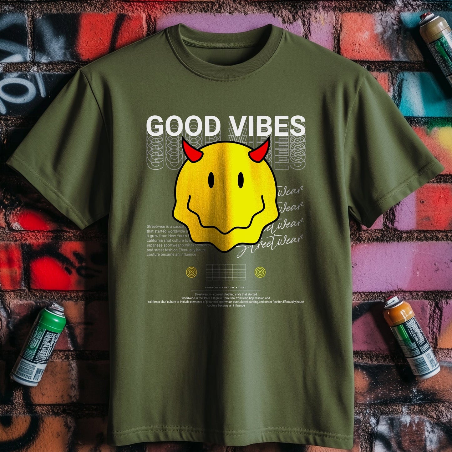 Good Vibes Smiley T-Shirt - Spread