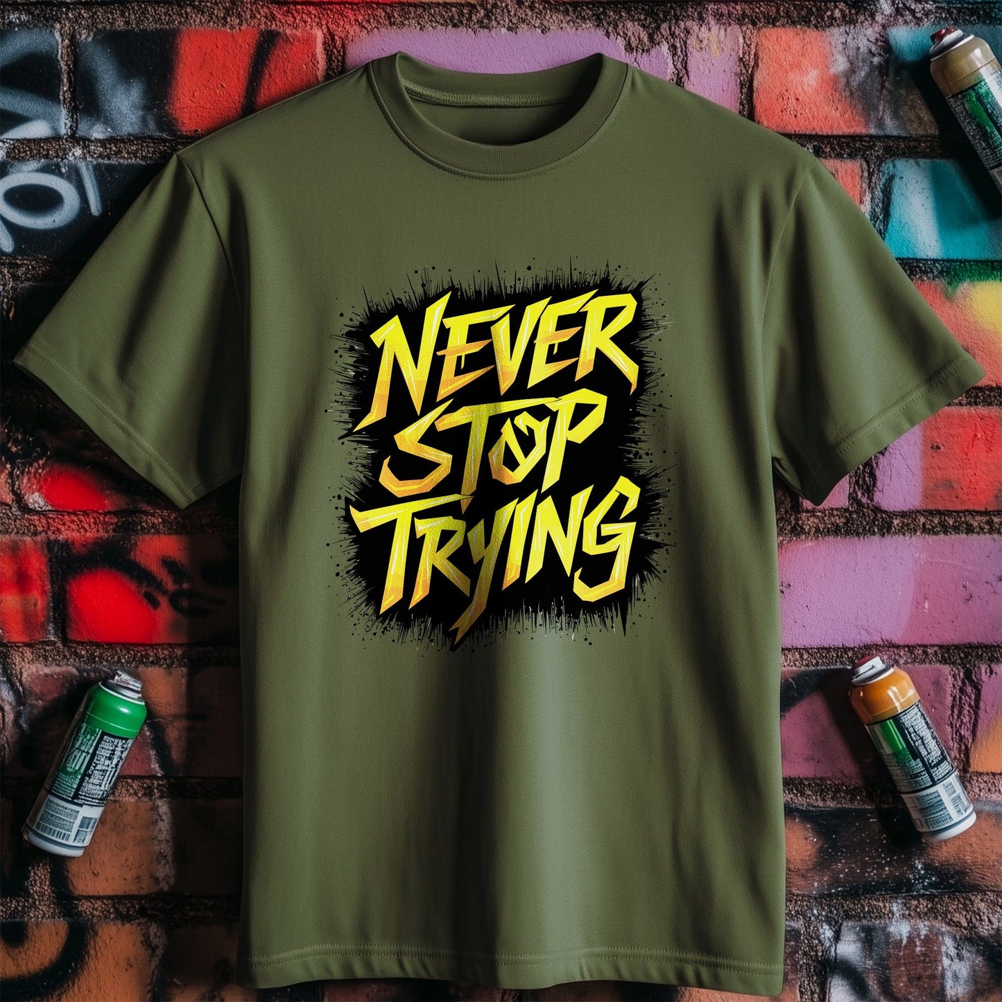 Motivation 21 T-shirt Never stop trying