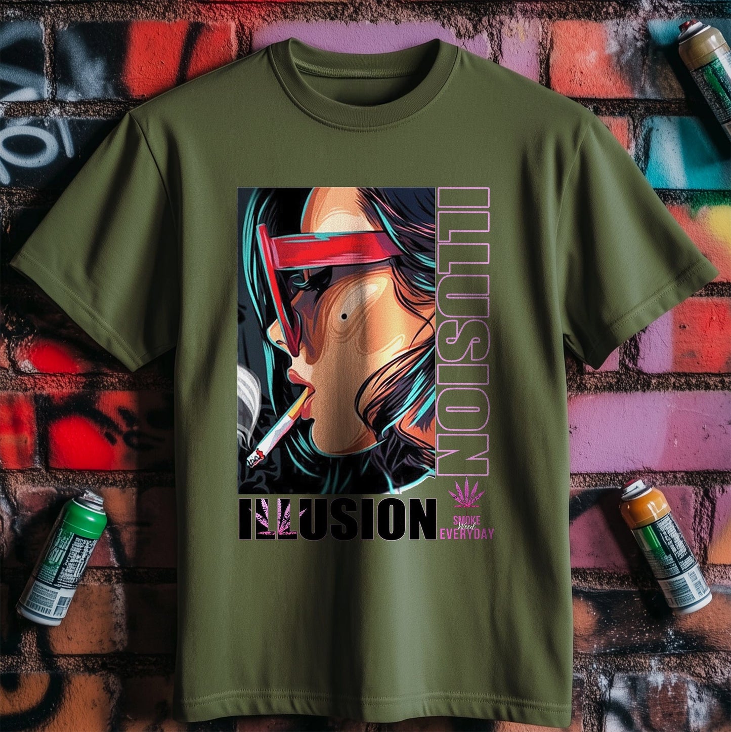 Cannabis Illusion T-Shirt - Puff,