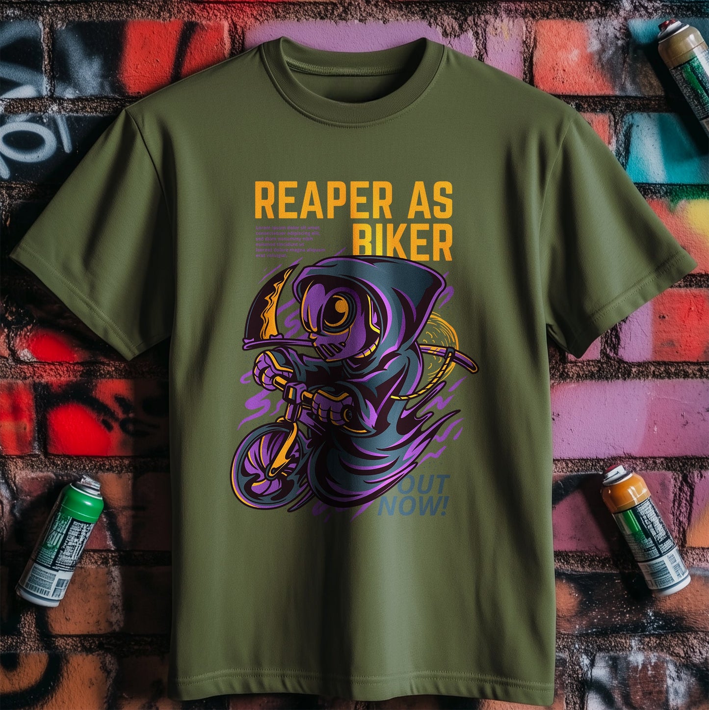 Reaper As Biker T-Shirt - Ride or