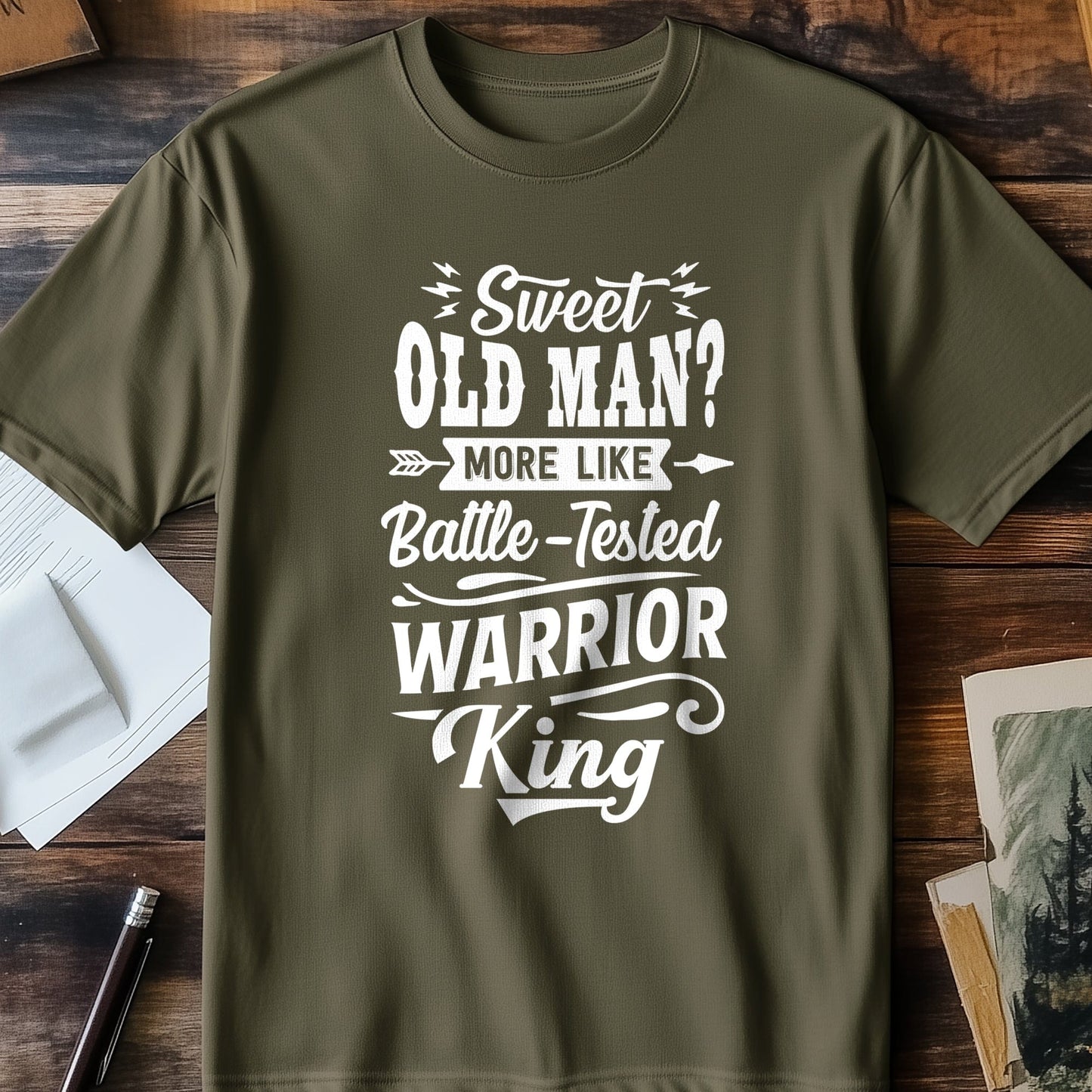 Old Man Warrior King t-shirt
