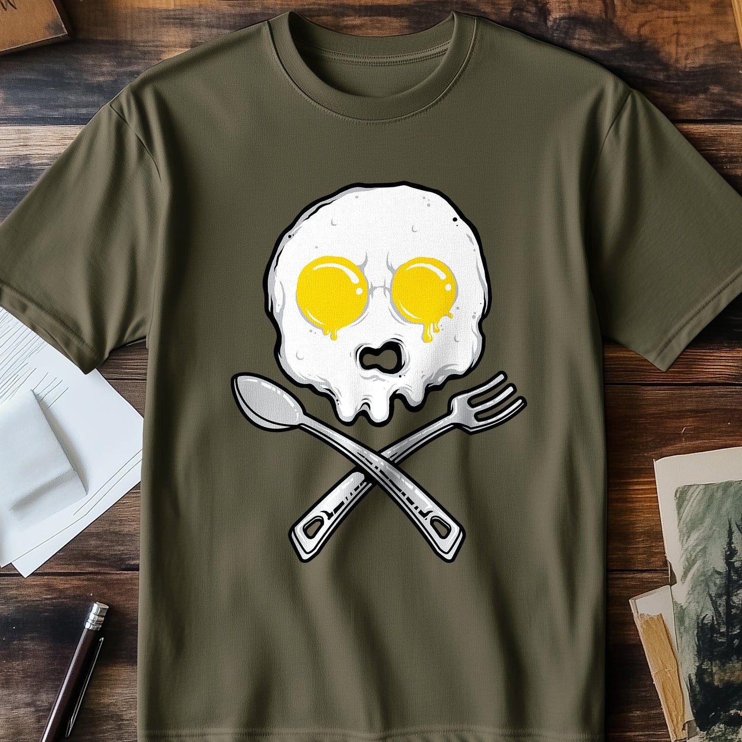 Breakfast Eggskull T-shirt - Crack Up