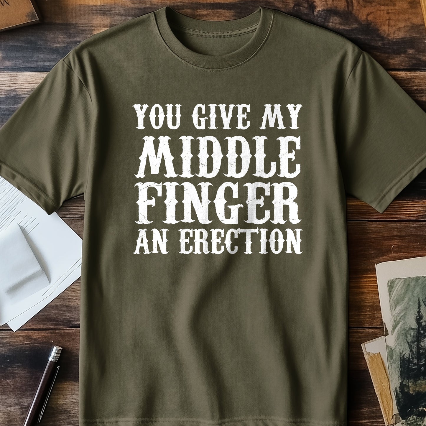 Middle Finger Erection T-Shirt -