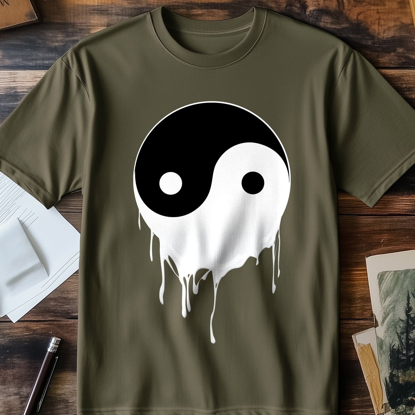 Dripping Yin Yang T-Shirt - Balance