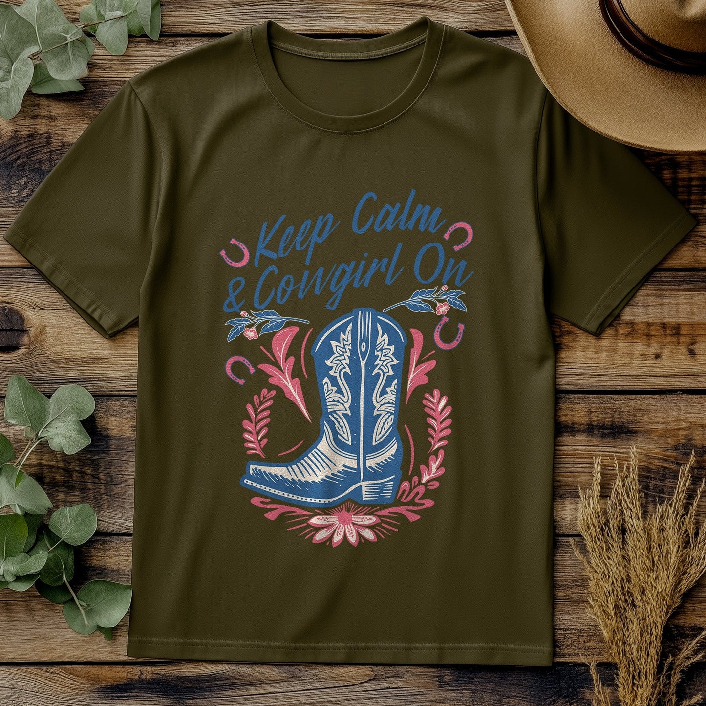 Keep Calm & Cowgirl On T-Shirt -