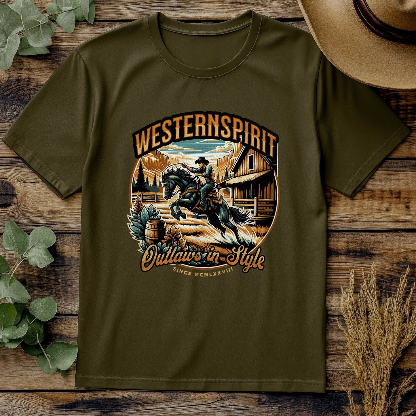 Western Spirit Cowboy T-Shirt - Saddle