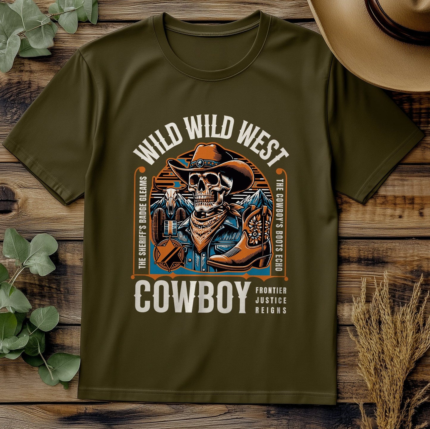 Wild Wild West Skeleton Cowboy T-shirt
