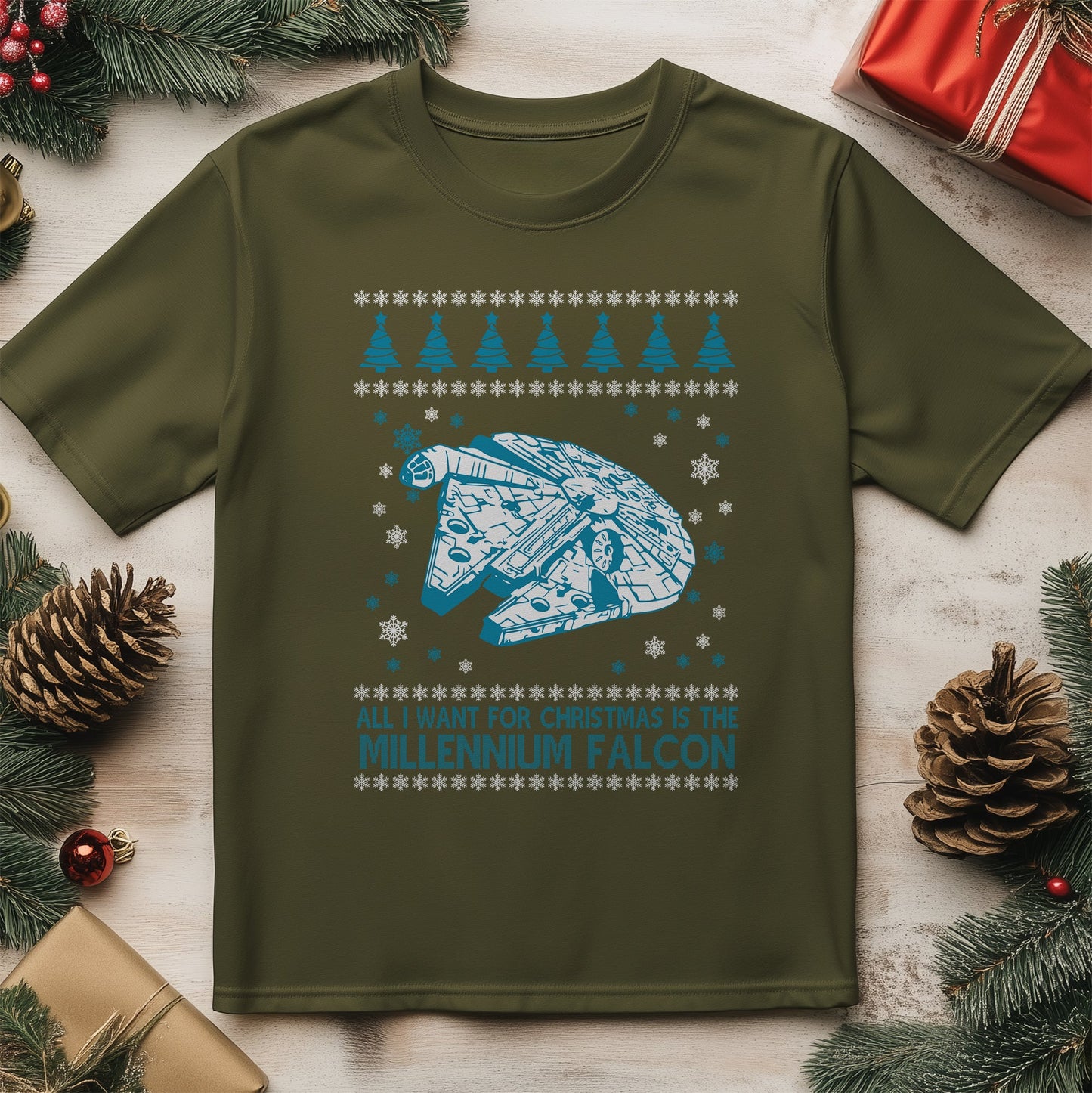 Millennium Falcon Christmas T-shirt