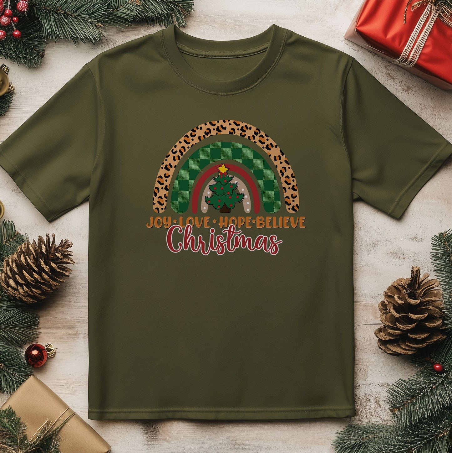 Christmas Rainbow T-shirt - Festive