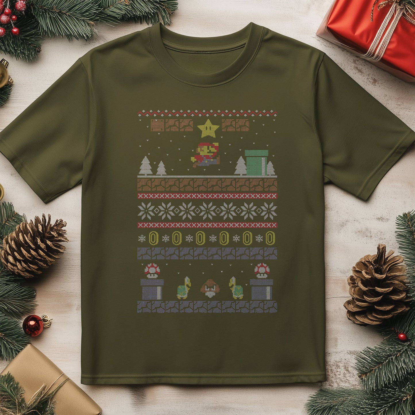 Mario Christmas T-Shirt - Gamers'