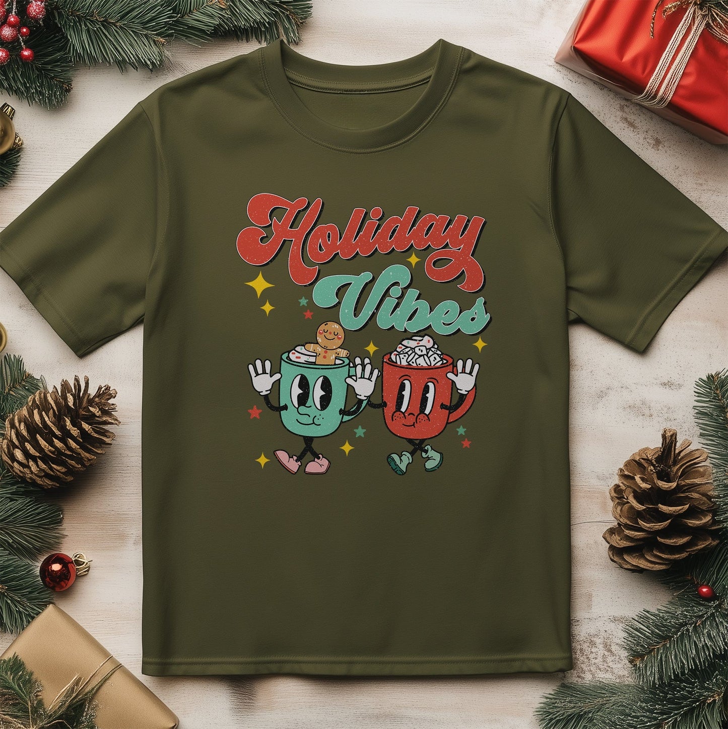 Holiday Vibes T-shirt - Sip, Sleigh,