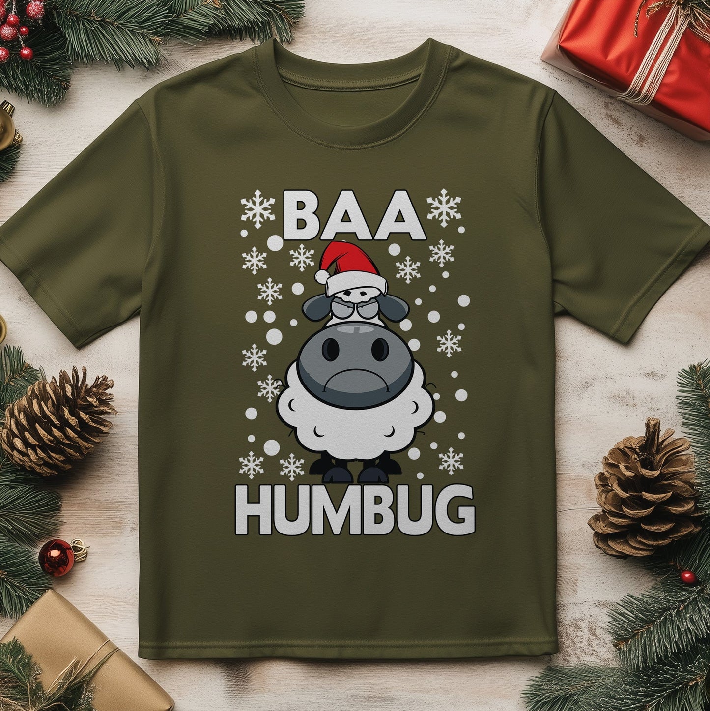 Baa Humbug Xmas T-Shirt - Grinchy