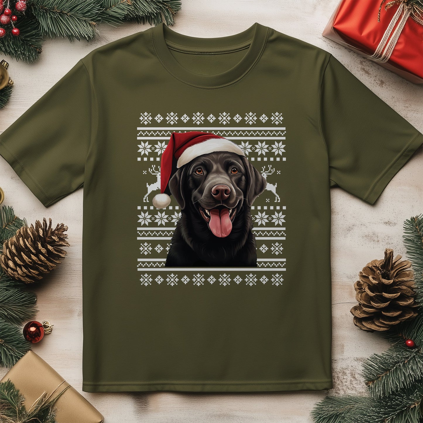 Labrador Santa Hat T-Shirt - Holiday