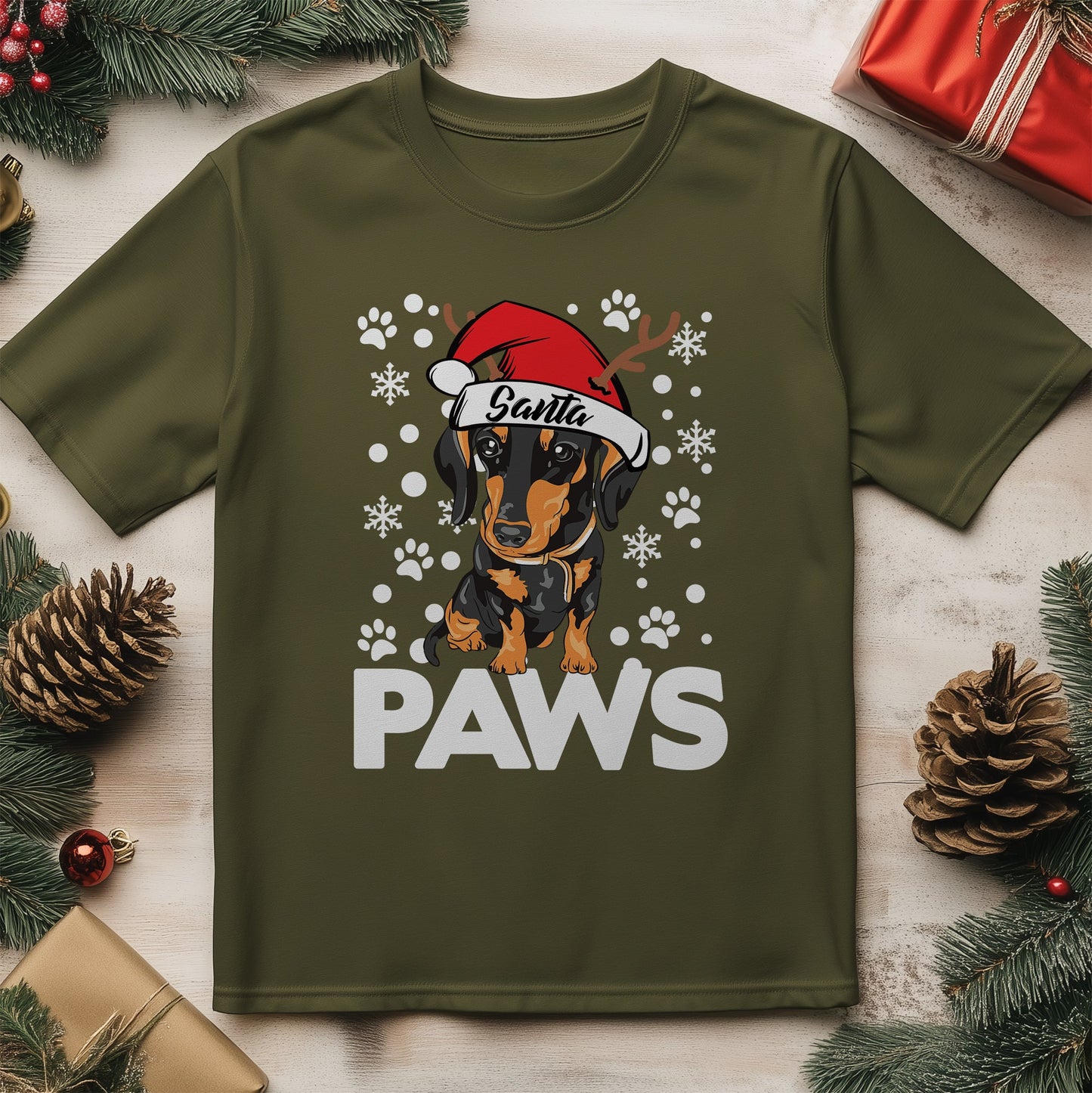 Santa Paws Dachshund T-shirt -