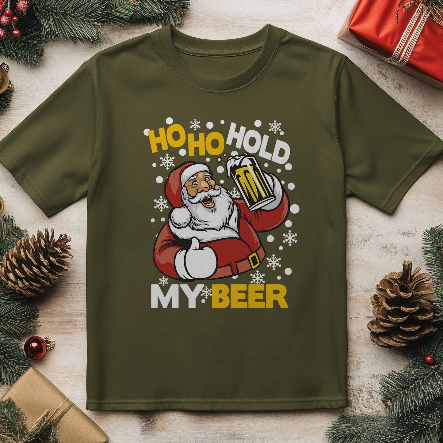 Ho Ho Hold My Beer T-Shirt - Santa's