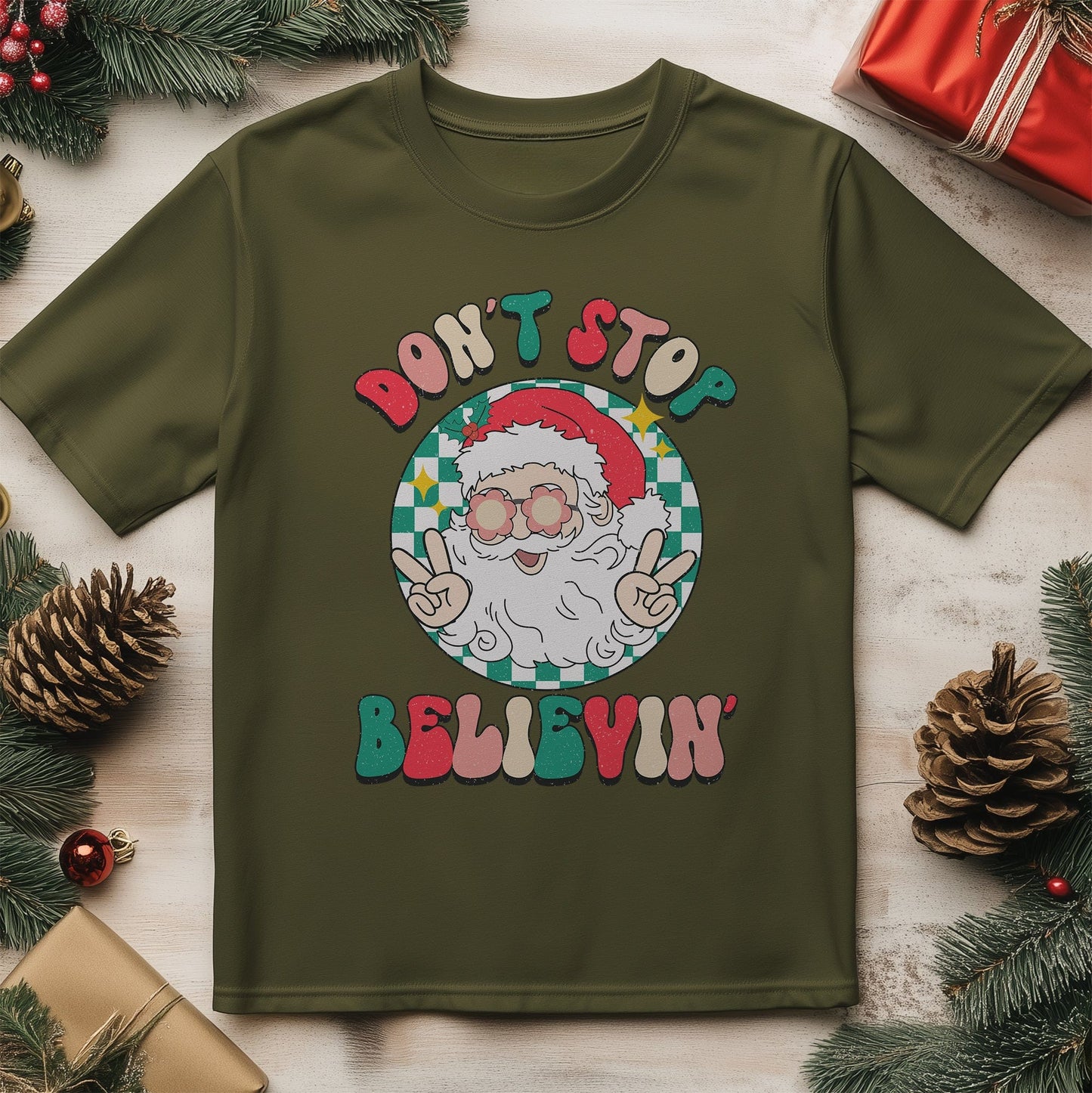 Don't Stop Believin' Santa T-Shirt -