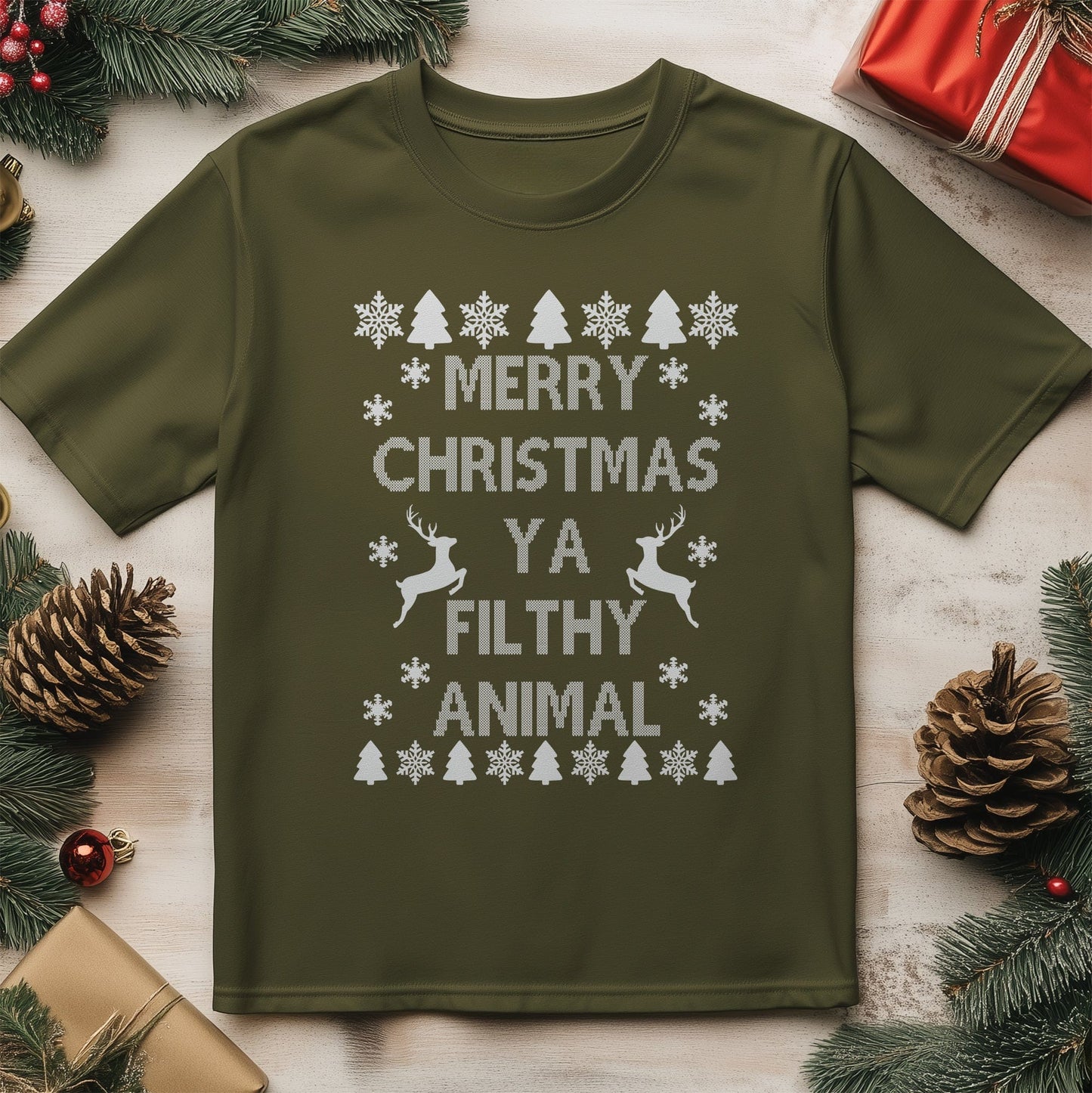 Filthy Animals Christmas T-shirt -