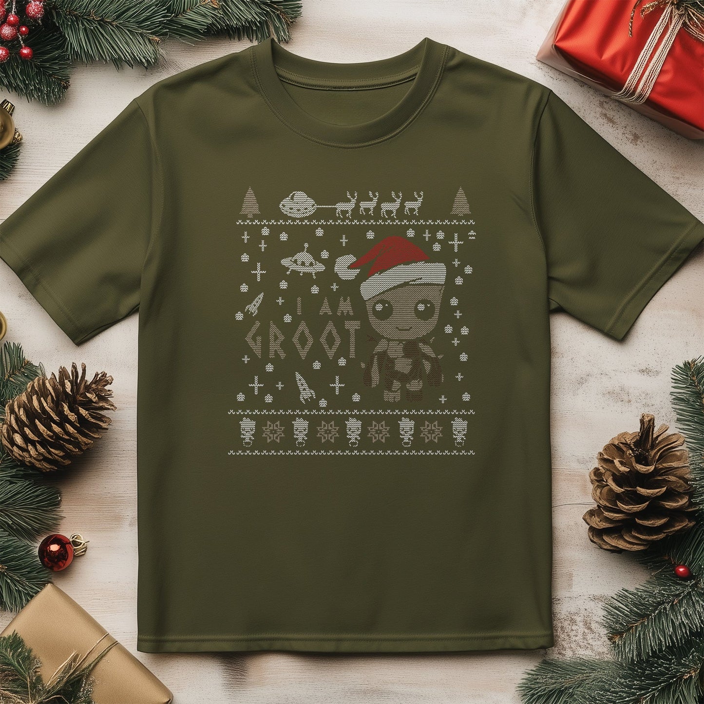 I Am Groot Xmas T-shirt - Festively