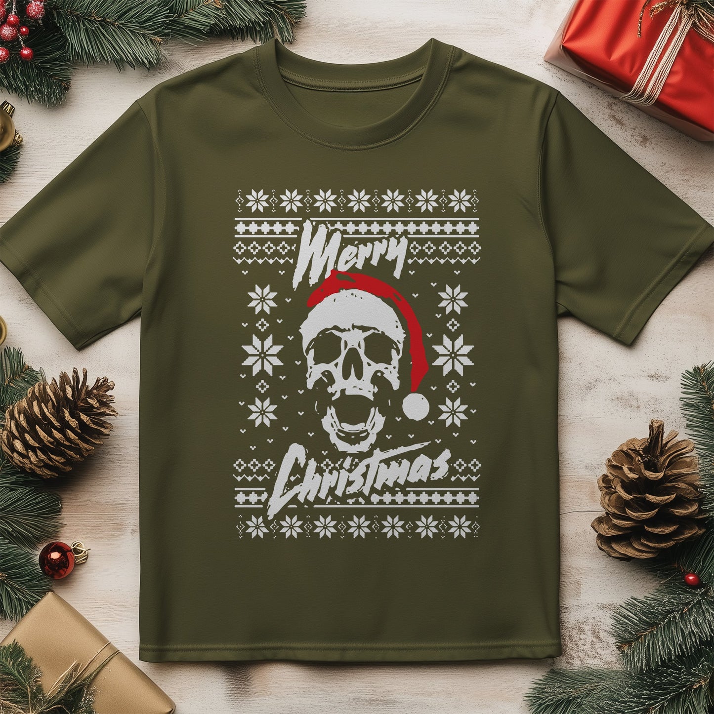 Merry Christmas Skull T-Shirt -
