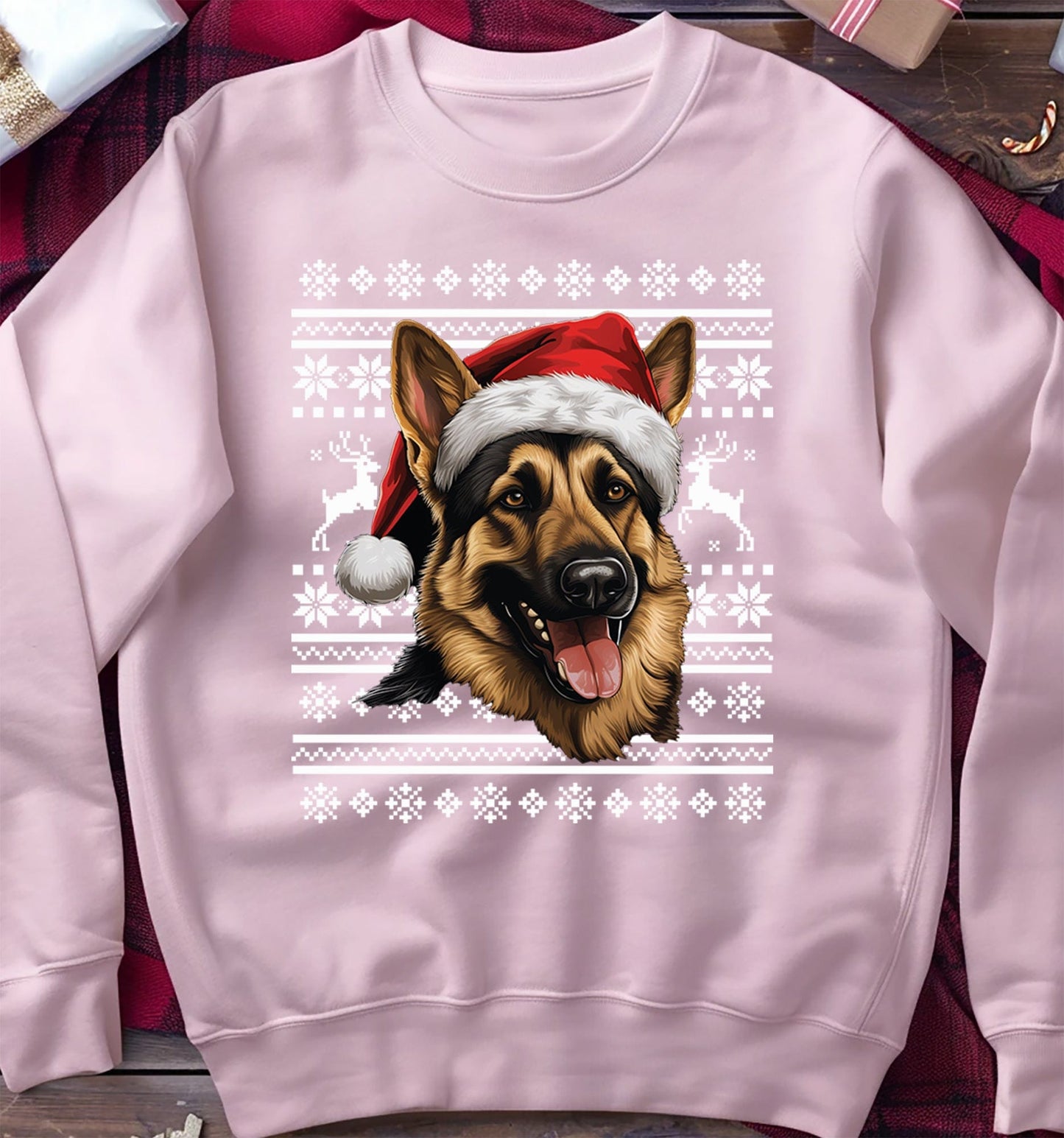 German Shepherd Santa Hat Sweatshirt