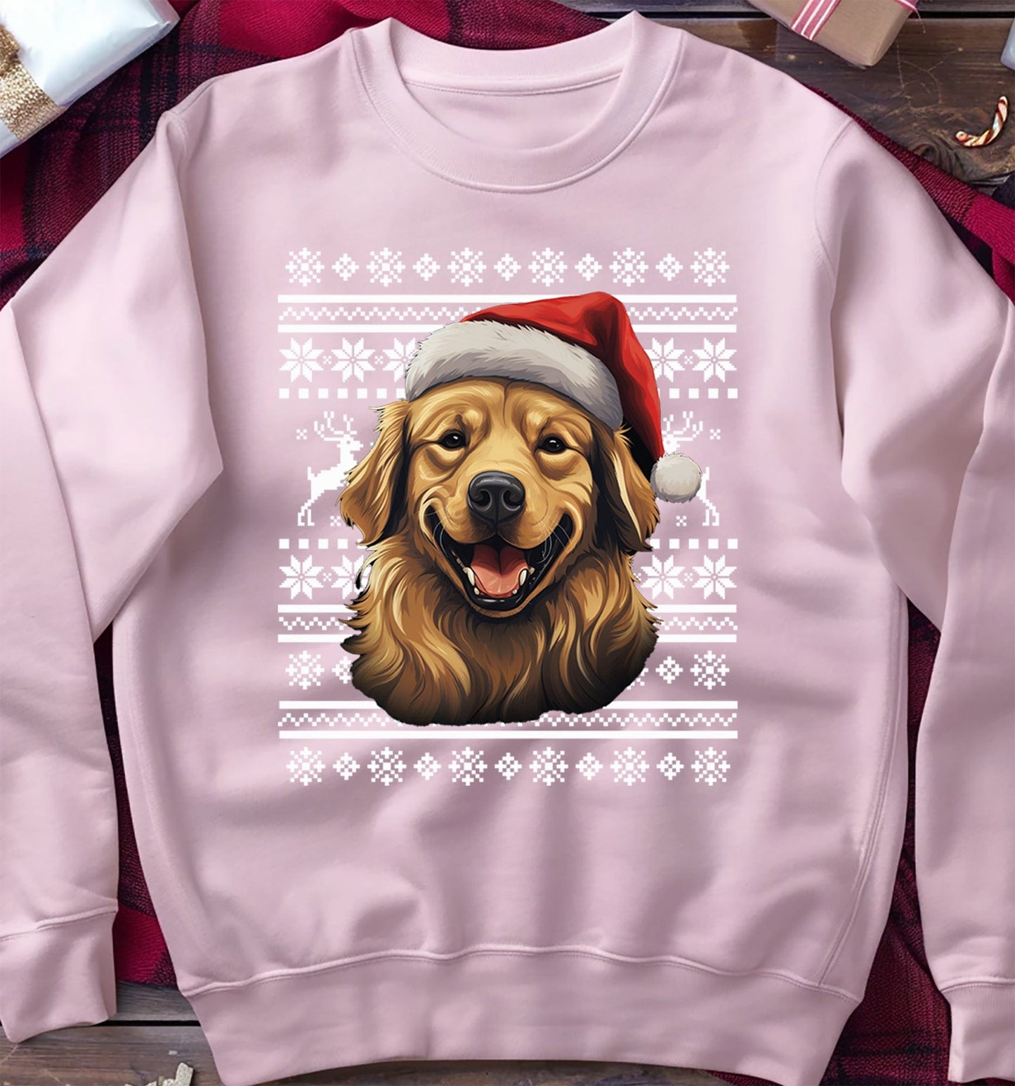 Golden Retriever Santa Hat Sweatshirt