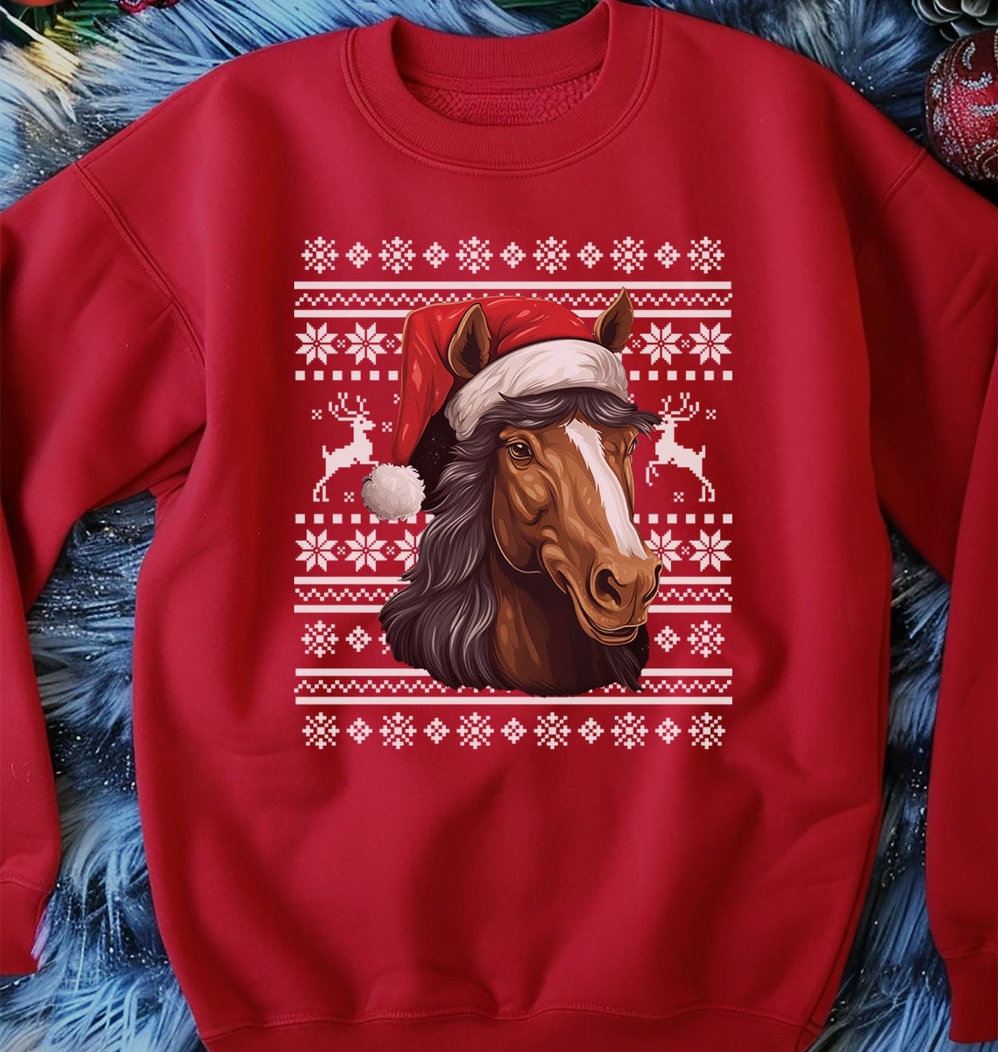 Horse Santa Hat Sweatshirt