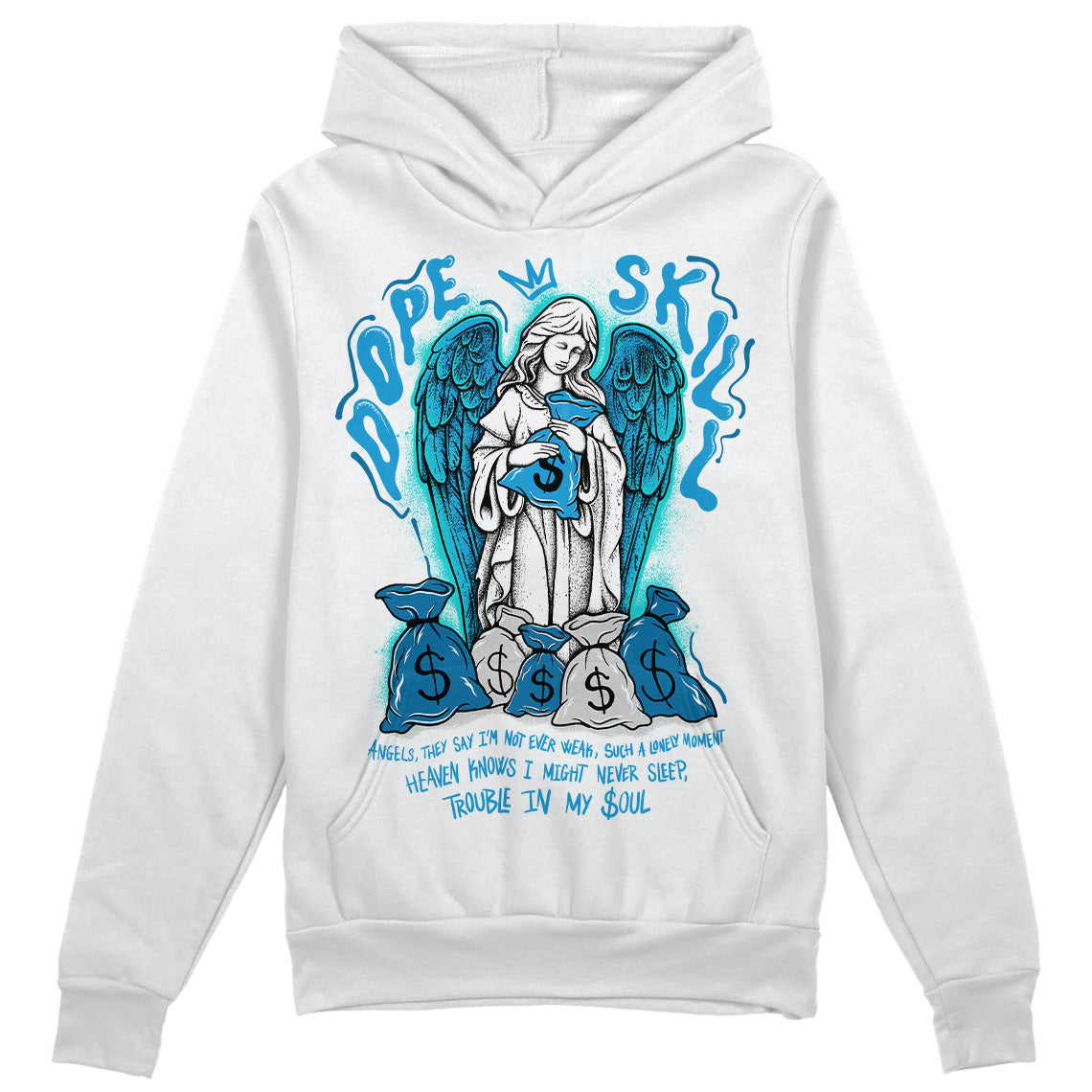 Military Blue 4s DopeSkill Hoodie Sweatshirt Angels Graphic