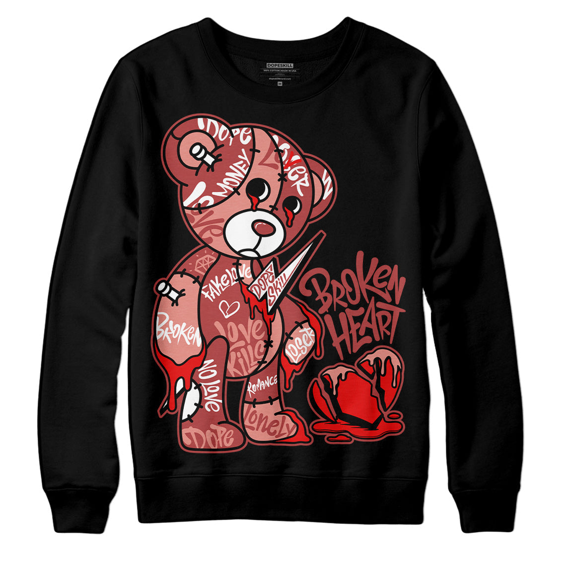 Dune Red 13s DopeSkill Sweatshirt Broken Heart Graphic
