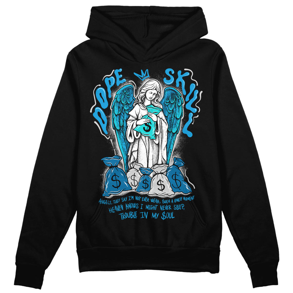 Military Blue 4s DopeSkill Hoodie Sweatshirt Angels Graphic