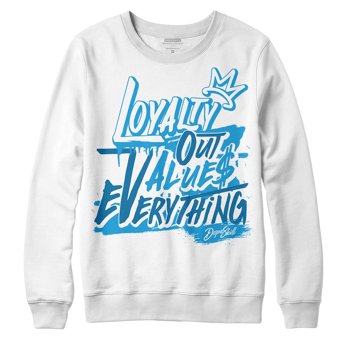 Military Blue 4s DopeSkill Sweatshirt LOVE Graphic