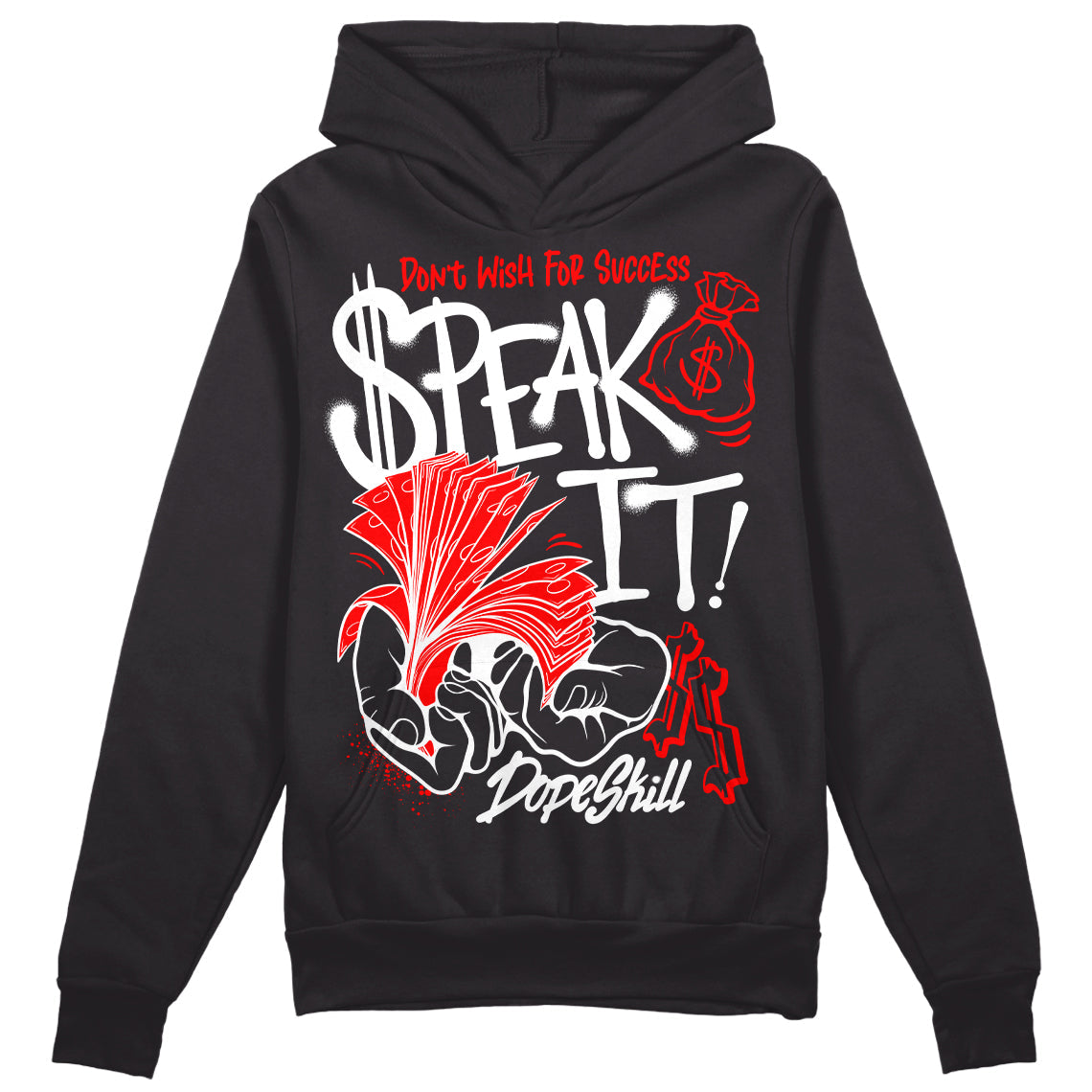 Black and White Collection DopeSkill Hoodie Sweatshirt Speak It Graphic