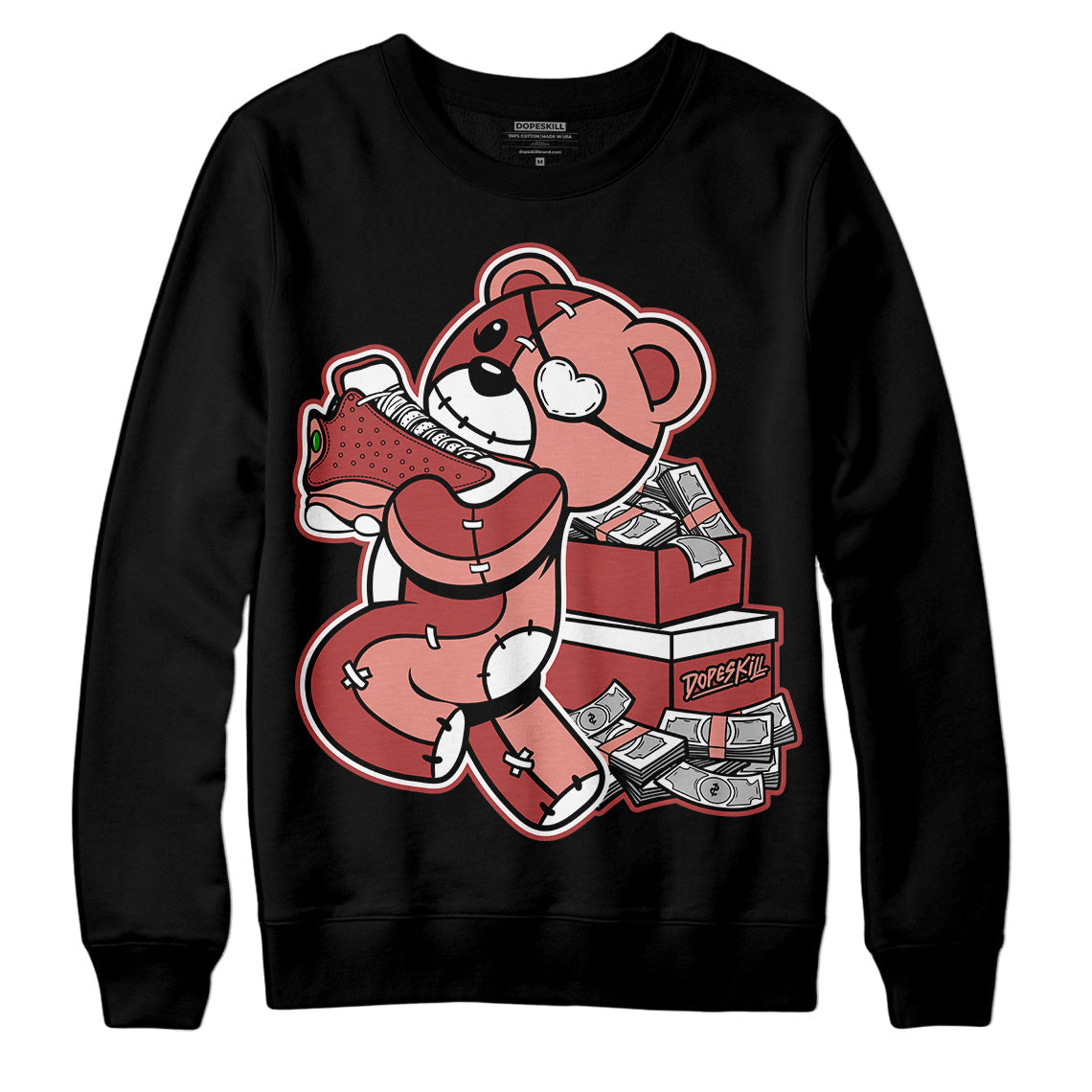 Dune Red 13s DopeSkill Sweatshirt Bear Steals Sneaker Graphic