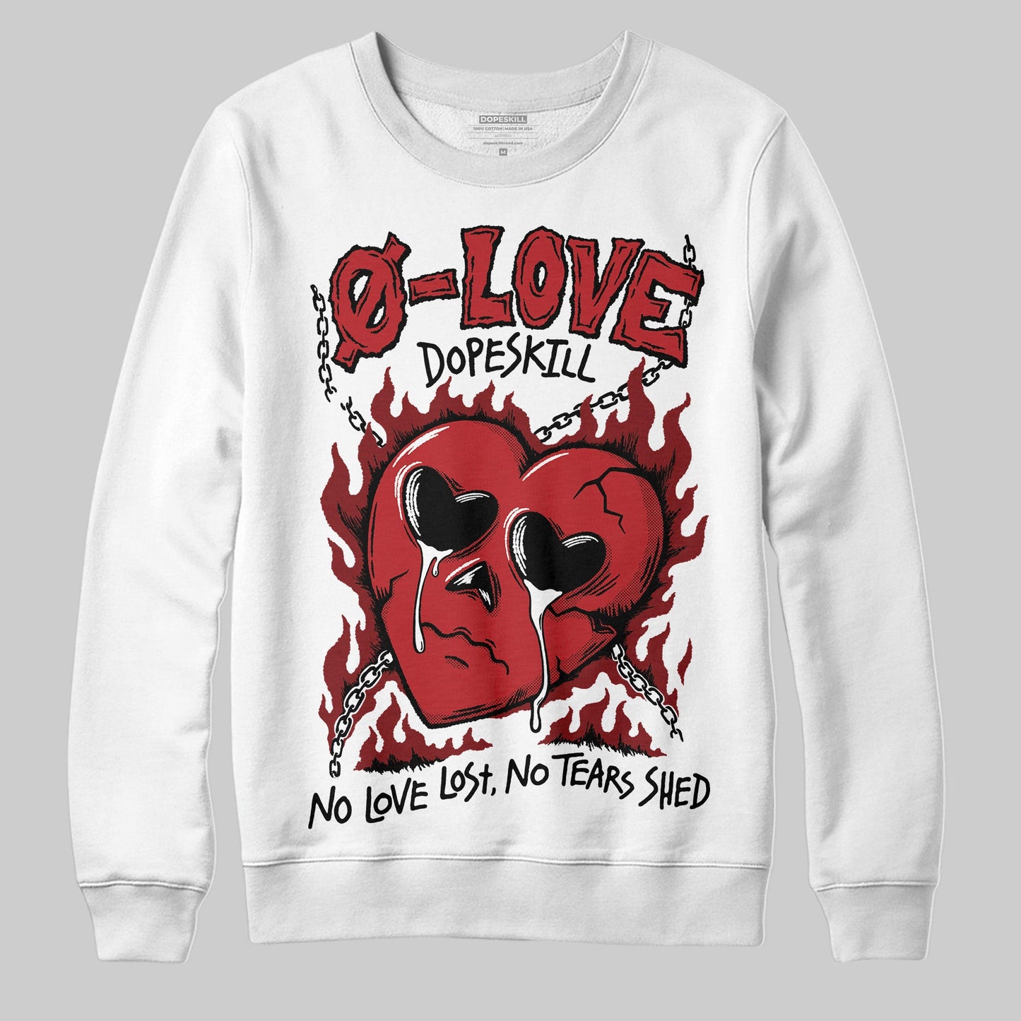 Flu Game 12s DopeSkill Sweatshirt Crying Heart Graphic