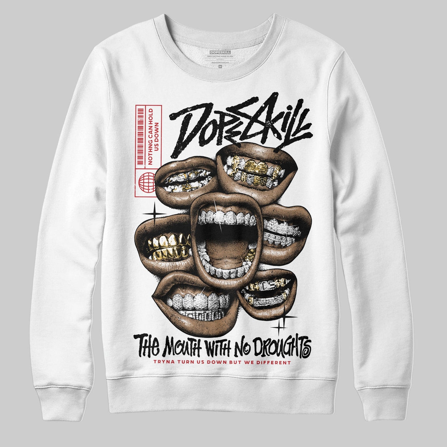 Bred Velvet 11s DopeSkill Sweatshirt The Mouth With No Droughts Graphic