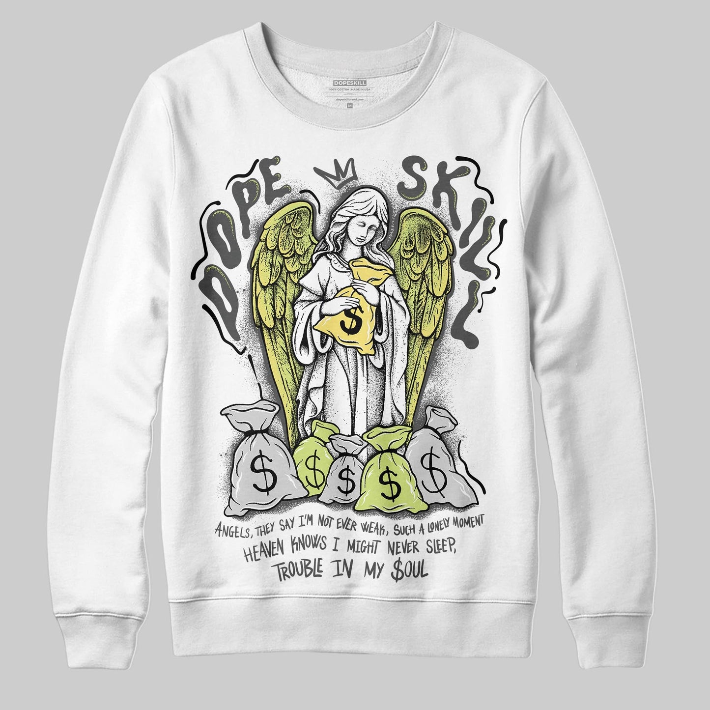 Light Lemon Twist 4s DopeSkill Sweatshirt Angels Graphic