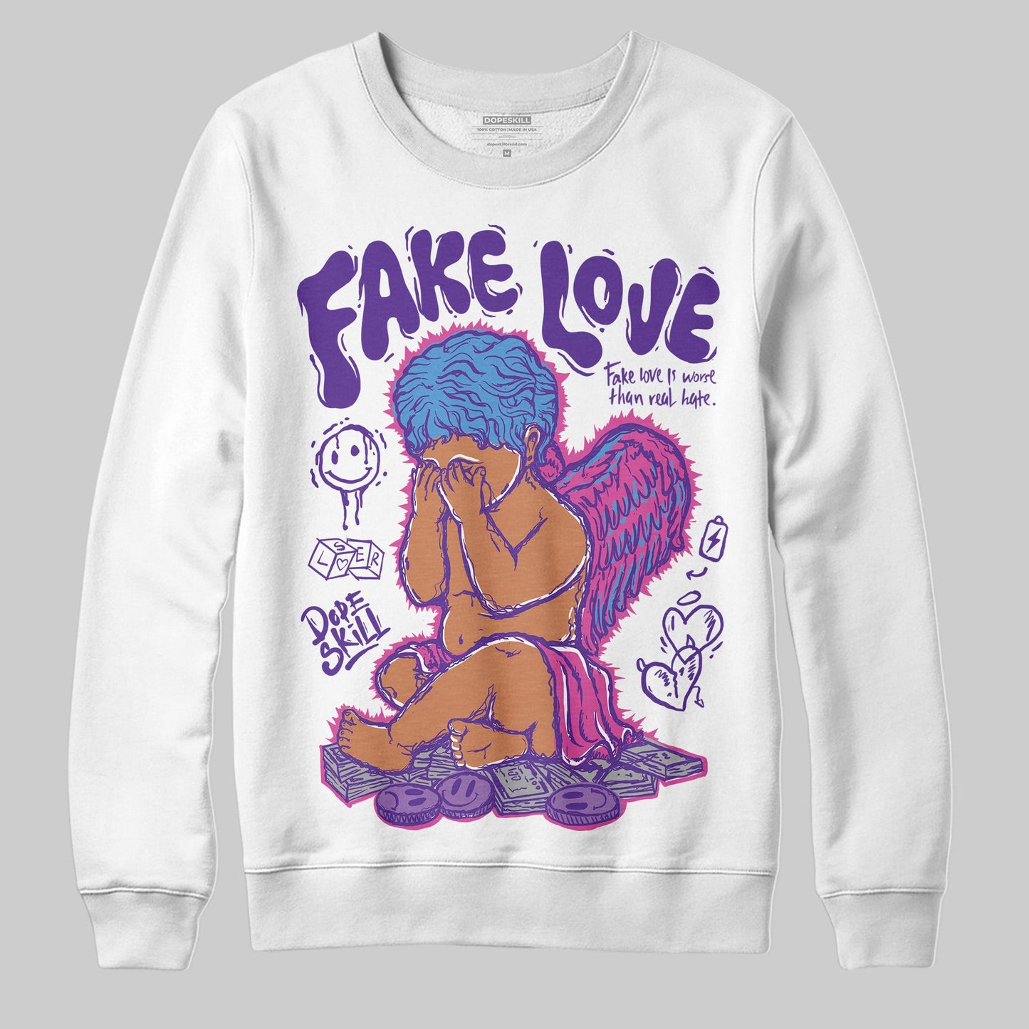 PURPLE Collection DopeSkill Sweatshirt False Love Graphic