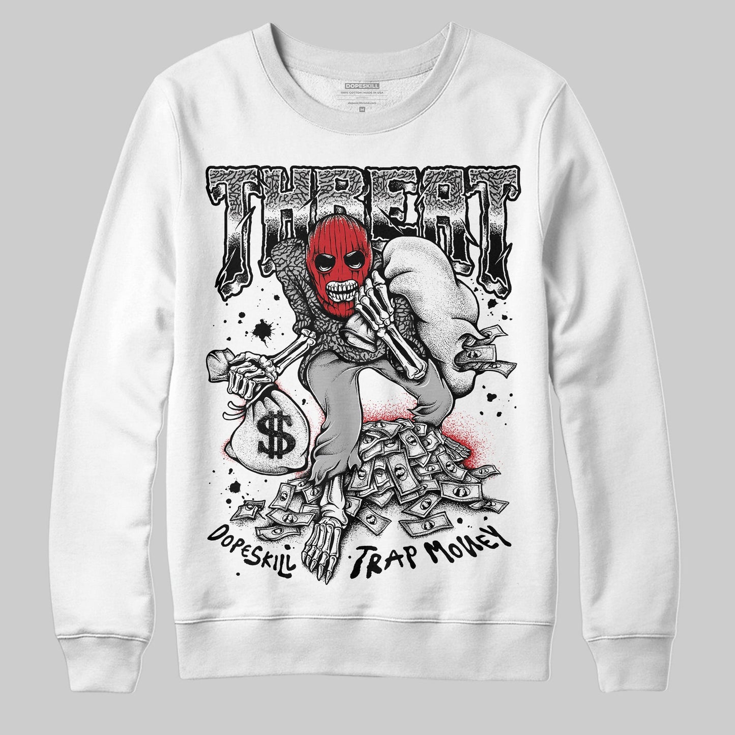 Black Cement 3s DopeSkill Sweatshirt Threat Graphic