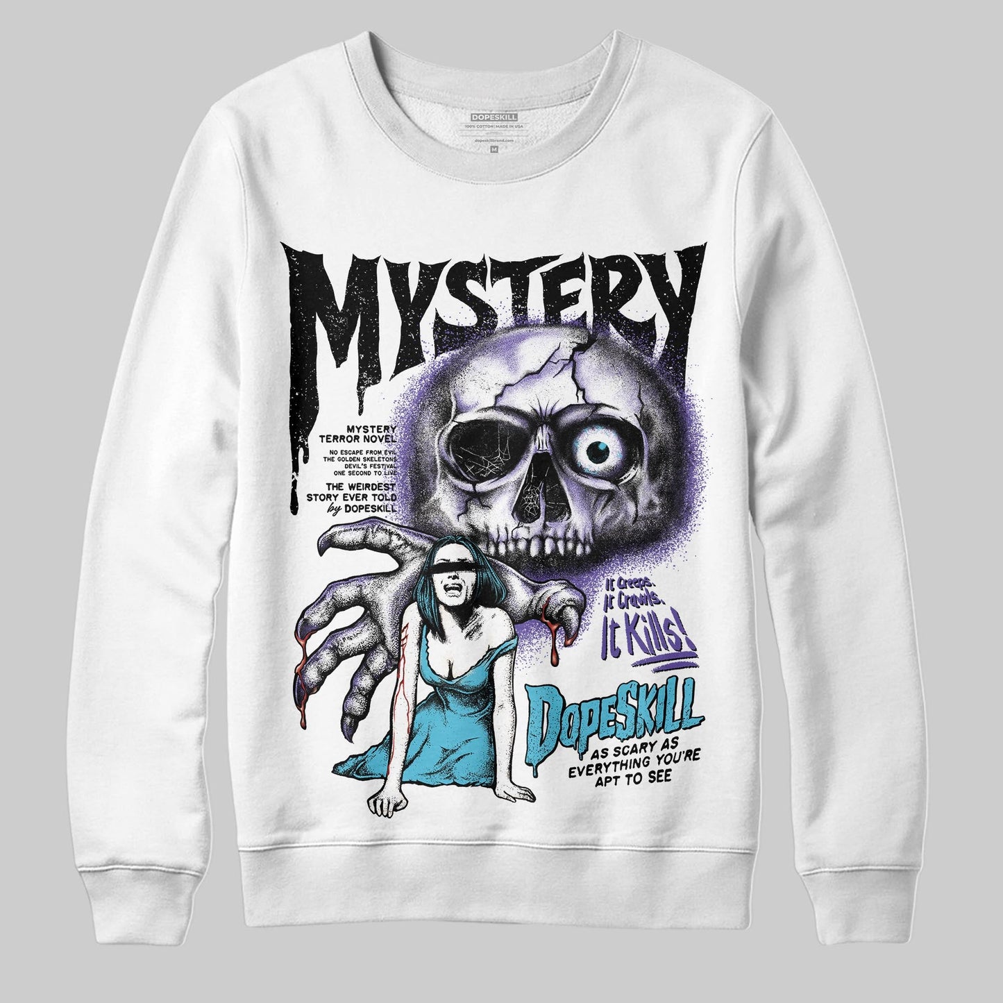 Aqua 8s DopeSkill Sweatshirt Mystery Ghostly Grasp Graphic